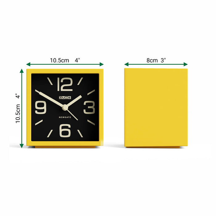 Newgate Cube alarm clock in yellow