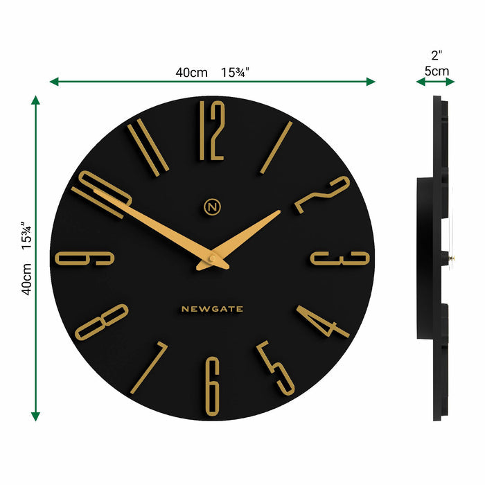 Newgate Empire State wall clock in black 40cm