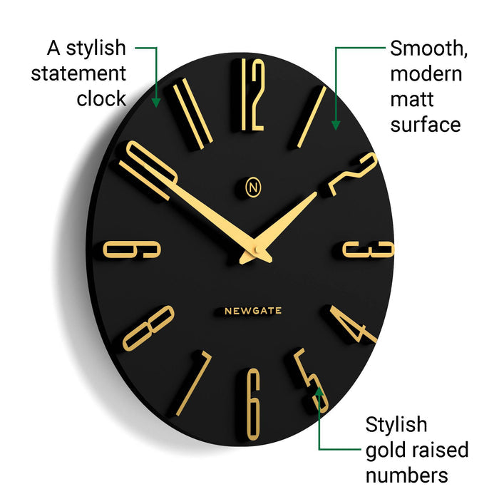 Newgate Empire State wall clock in black 40cm