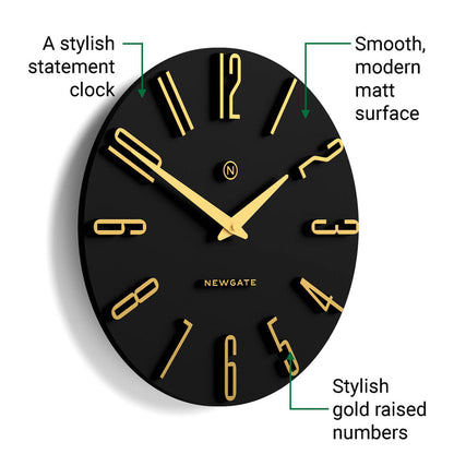 Newgate Empire State wall clock in black 40cm