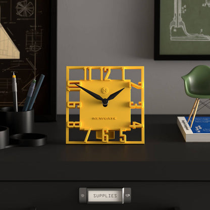 Newgate Highline mantel clock in yellow