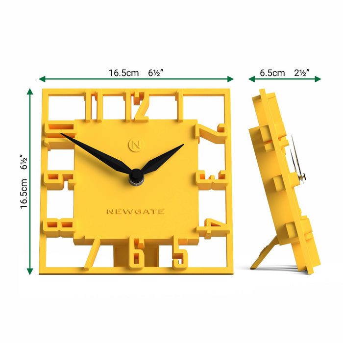 Newgate Highline mantel clock in yellow