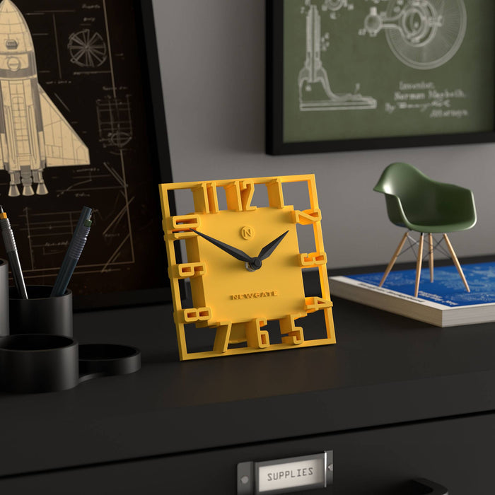Newgate Highline mantel clock in yellow