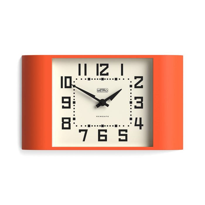Newgate Metro wall clock in orange 42cm