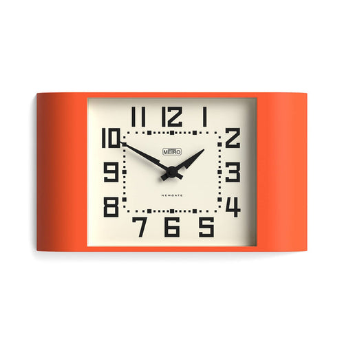 Newgate Metro wall clock in orange 42cm