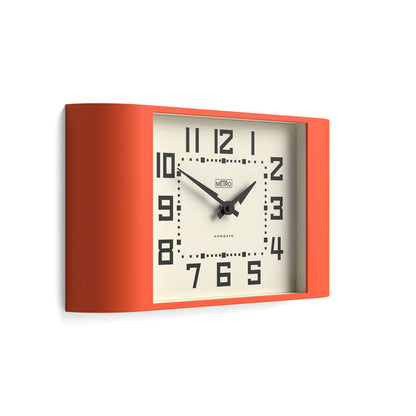 Newgate Metro wall clock in orange 42cm