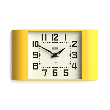 Newgate Metro wall clock in yellow 42cm