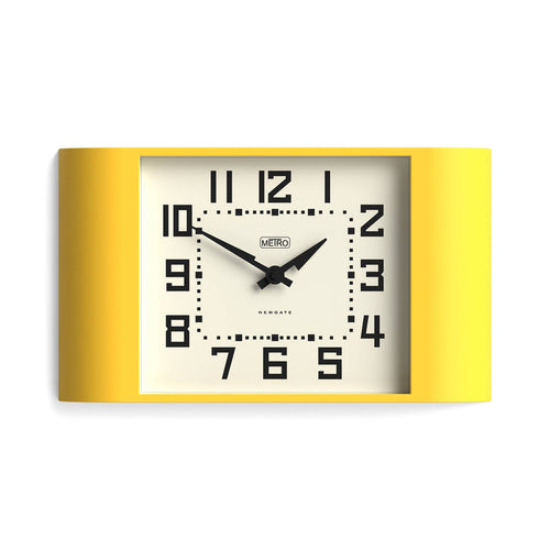 Newgate Metro wall clock in yellow 42cm