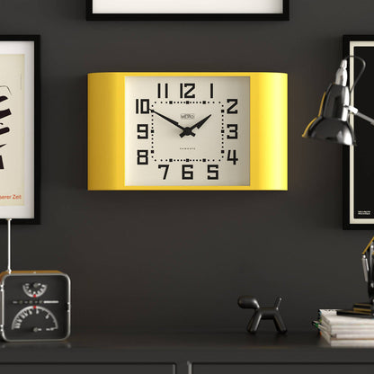 Newgate Metro wall clock in yellow 42cm