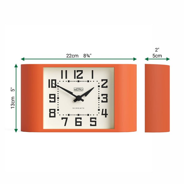 Newgate Mini Metro mantel clock in orange