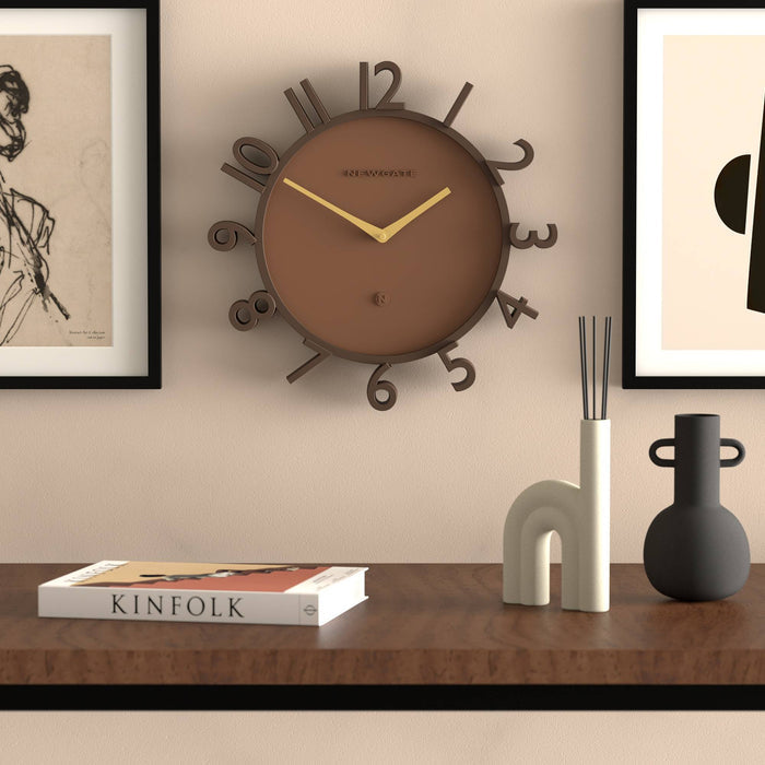 Newgate Monorail wall clock in brown 40cm