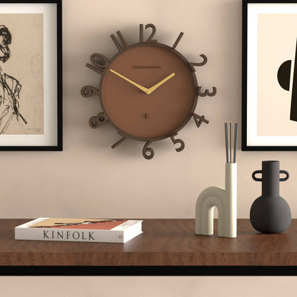 Newgate Monorail wall clock in brown 40cm