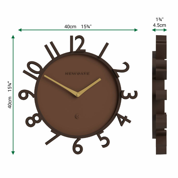 Newgate Monorail wall clock in brown 40cm