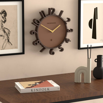 Newgate Monorail wall clock in brown 40cm