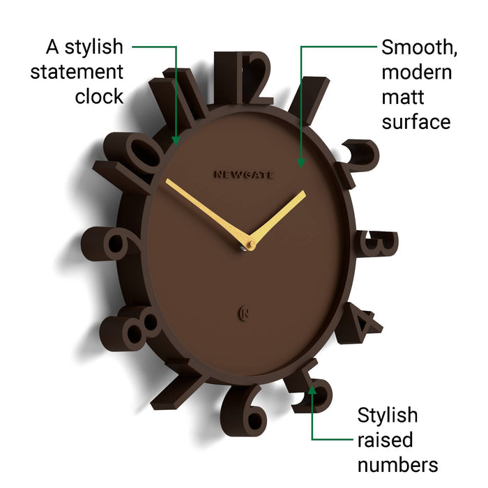 Newgate Monorail wall clock in brown 40cm