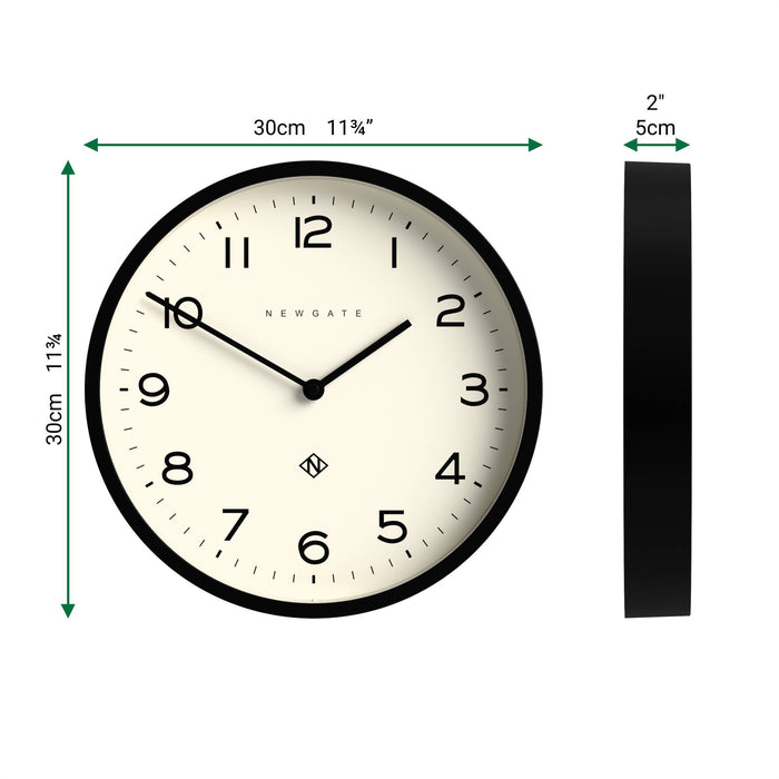 Newgate Number Four Echo wall clock in black 30cm