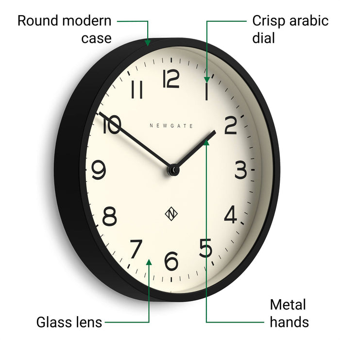 Newgate Number Four Echo wall clock in black 30cm