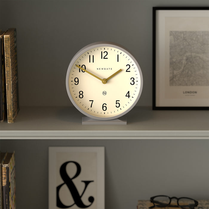 Newgate Q Mantel clock in grey