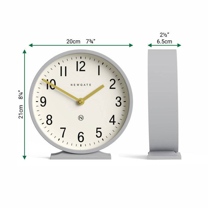 Newgate Q Mantel clock in grey