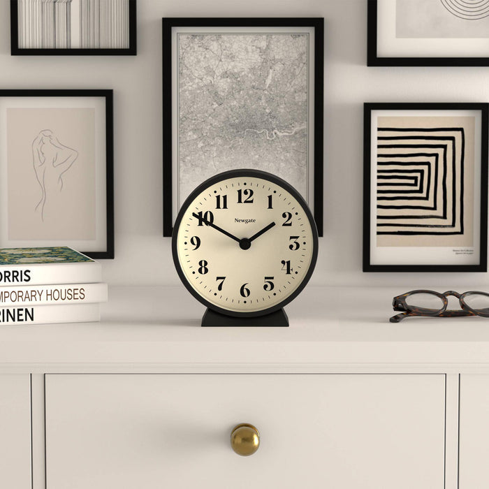 Newgate Theatre mantel clock in black
