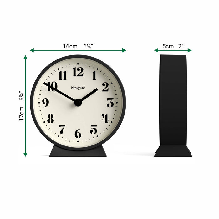 Newgate Theatre mantel clock in black
