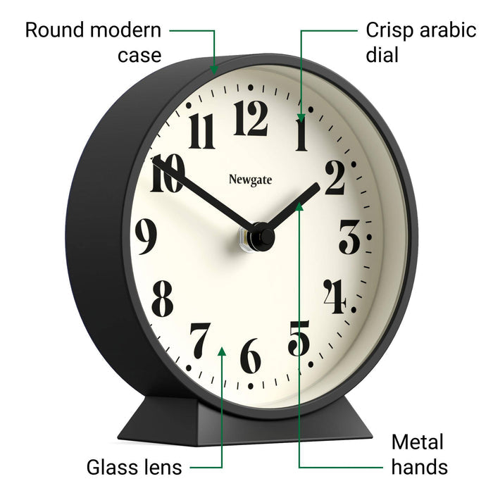 Newgate Theatre mantel clock in black