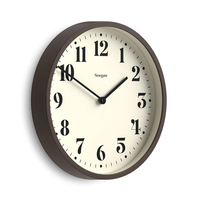 Newgate Theatre wall clock in dark faux wood 30cm