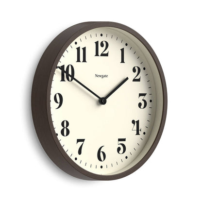 Newgate Theatre wall clock in dark faux wood 30cm