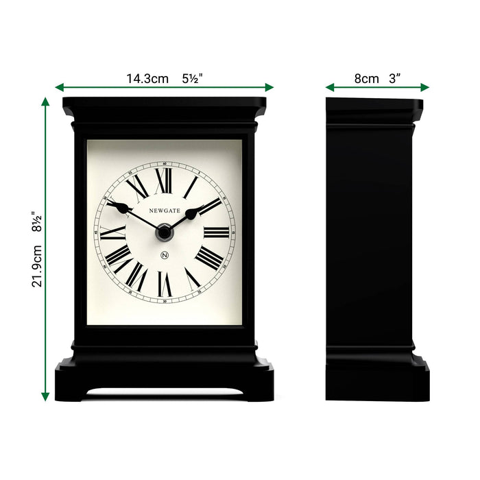 Newgate Time Lord mantel clock in black