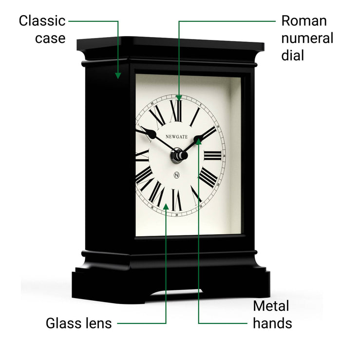 Newgate Time Lord mantel clock in black