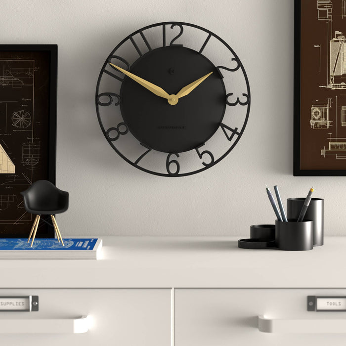 Newgate Time Traveller wall clock in black 35cm