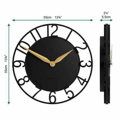 Newgate Time Traveller wall clock in black 35cm