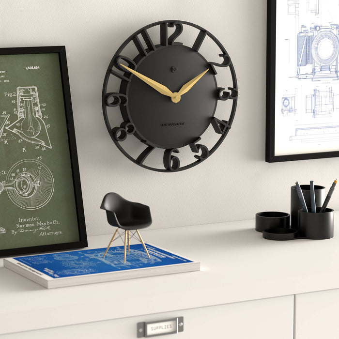 Newgate Time Traveller wall clock in black 35cm