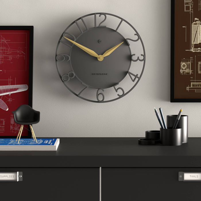 Newgate Time Traveller wall clock in grey 35cm