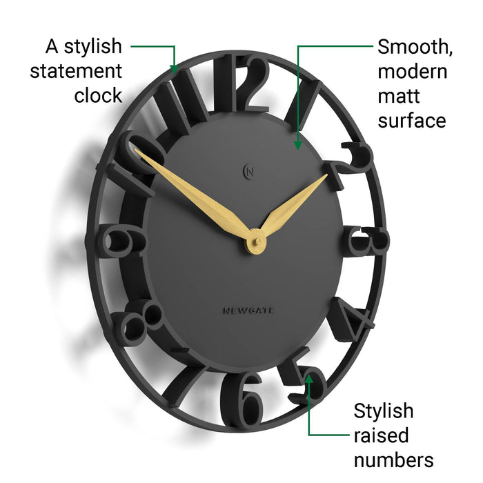 Newgate Time Traveller wall clock in grey 35cm
