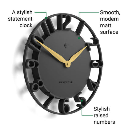 Newgate Time Traveller wall clock in grey 35cm