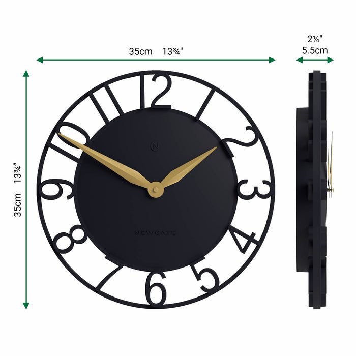 Newgate Time Traveller wall clock in petrol blue 35cm
