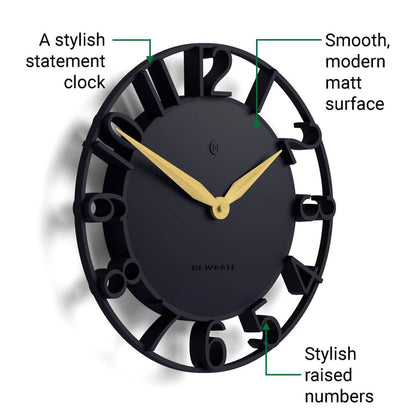 Newgate Time Traveller wall clock in petrol blue 35cm