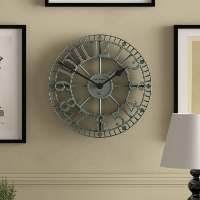 Newgate Warehouse wall clock in asparagus green 40cm