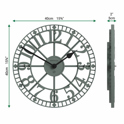 Newgate Warehouse wall clock in asparagus green 40cm