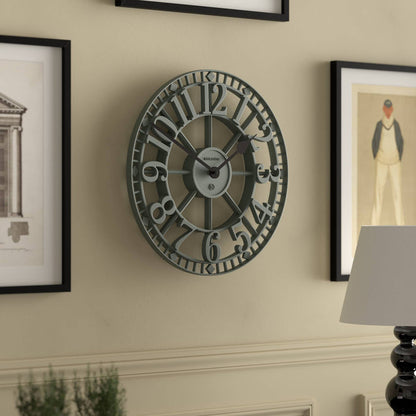Newgate Warehouse wall clock in asparagus green 40cm