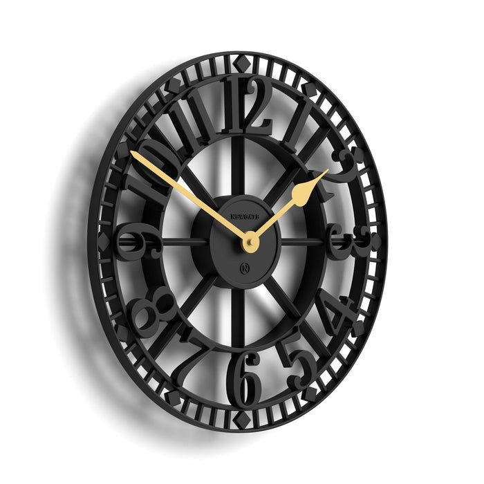 Newgate Warehouse wall clock in black 40cm