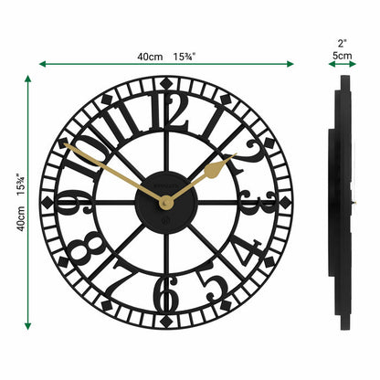 Newgate Warehouse wall clock in black 40cm