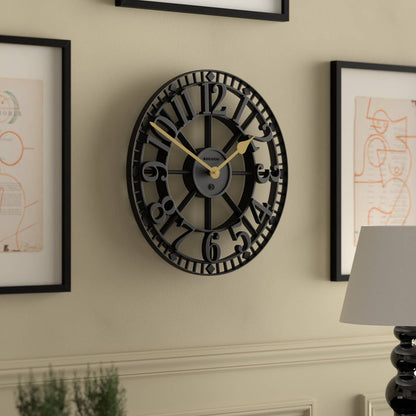 Newgate Warehouse wall clock in black 40cm