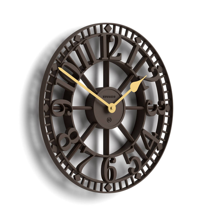 Newgate Warehouse wall clock in brown 40cm
