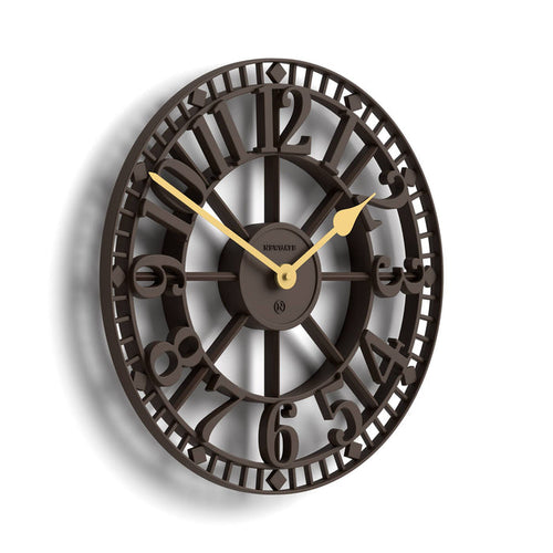 Newgate Warehouse wall clock in brown 40cm