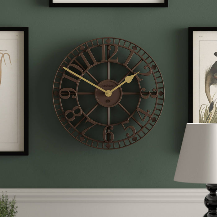 Newgate Warehouse wall clock in brown 40cm