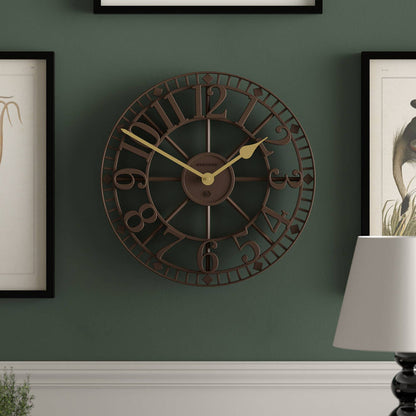 Newgate Warehouse wall clock in brown 40cm