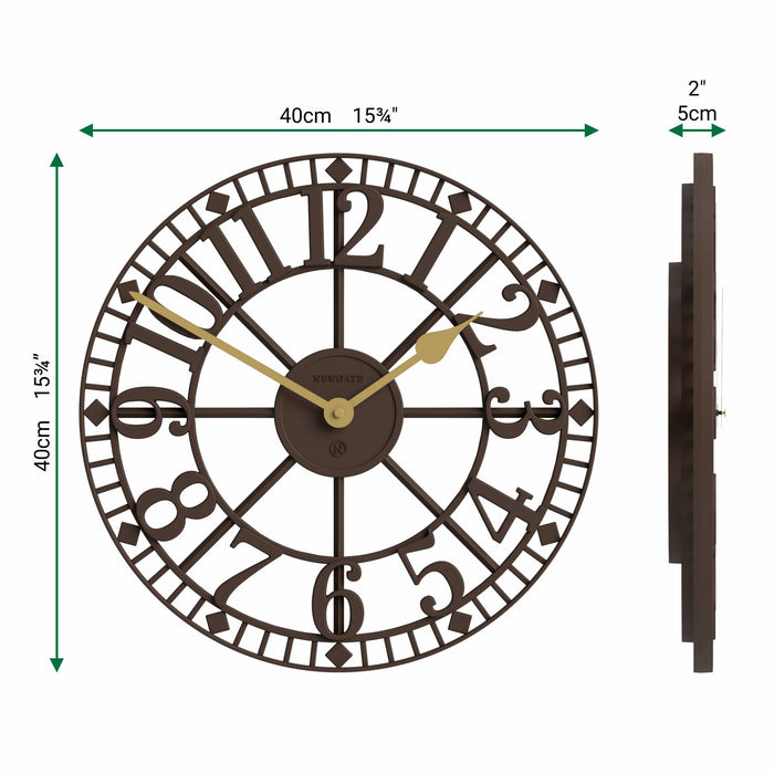 Newgate Warehouse wall clock in brown 40cm