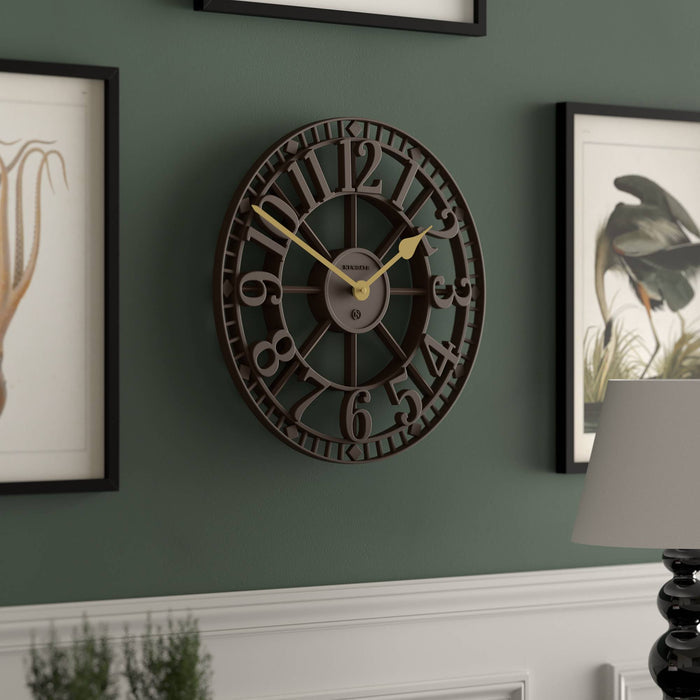 Newgate Warehouse wall clock in brown 40cm